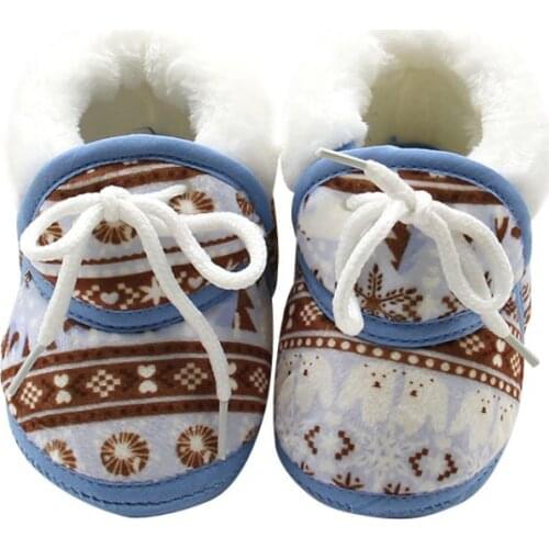 2021 Baby Shoes Newborns Infant Soft Soled Footwear Walking Shoes Winter Toddler Keep Warm Print First Walkers Shoes For Babies