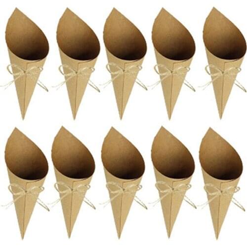 50pcs Wedding Confetti Cones Wedding Favors Craft Paper Cones For Party DIY Decoration Supplies