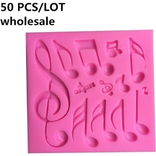 50 PCS DIY Cake Chocolate Mould Music Notes Shape Silicone Cake Mold Fondant Bakeware Tools Pastry Baking Decoration Cake Tools