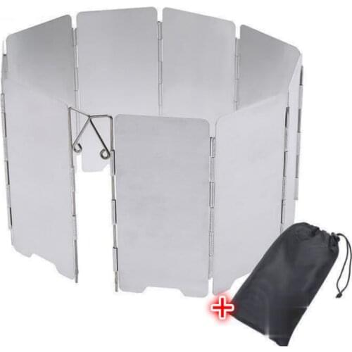 8/9 PCS Plates Wind Shield Screens Foldable Outdoor Camping Cooking Cooker Gas Stove Windshield Wind Screen camping accessories