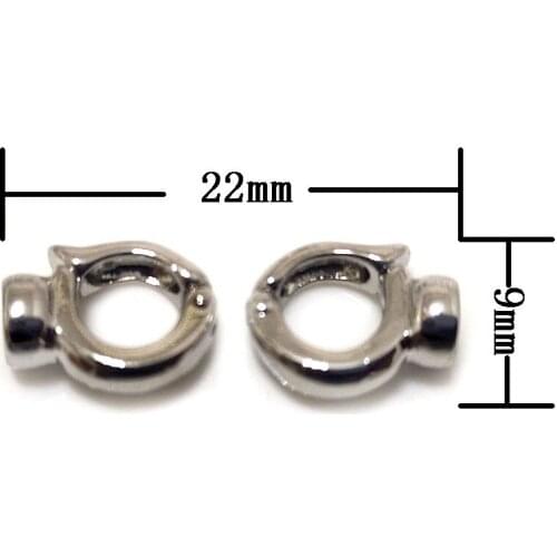 9x22mm Single Row Bean Shaped 925 Sterling Silver Clasp