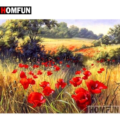 HOMFUN Full Square/Round Drill 5D DIY Diamond Painting "Flower landscape" Embroidery Cross Stitch 3D Home Decor A10754