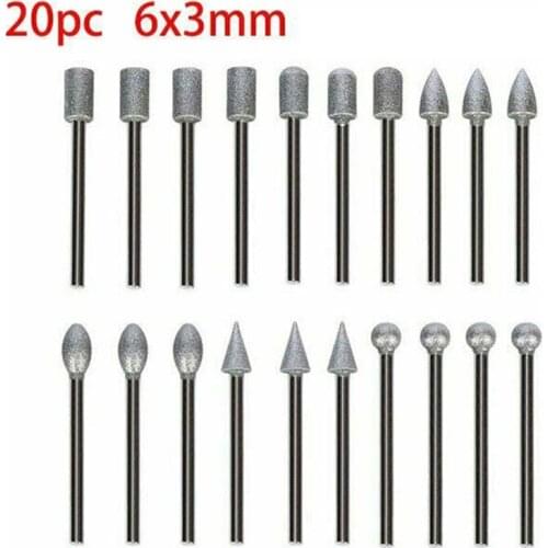120 Grit Diamond Burr Drill Bits For Tool Rotary Grinding Ceramic Plastic Wood