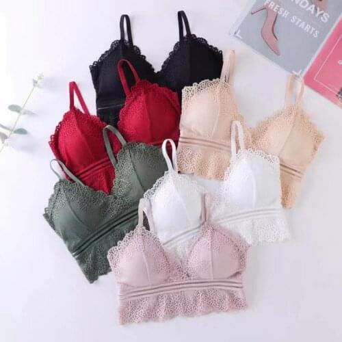 Linbaiway Deep V-neck Triangle Cup Sexy Bra for Women Bralette Push up Lingerie Wireless Bralette Seamless Underwear Mujer