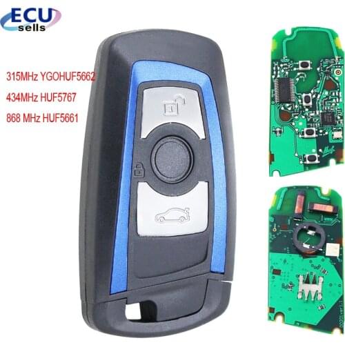 Remote Key 315MHz YGOHUF5662,434MHz HUF5767,868 MHz HUF5661 For 2009-2016 BMW 5 7 F Series FEM / BDC CAS4 CAS4+ Blue