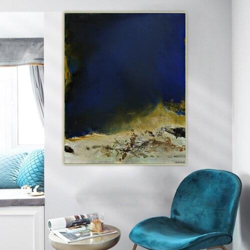 Holover Zao Wou-Ki"Untitled 1"Canvas Oil Painting Western Art Decor Poster Wall Home Interior Aesthetic Room Decoration