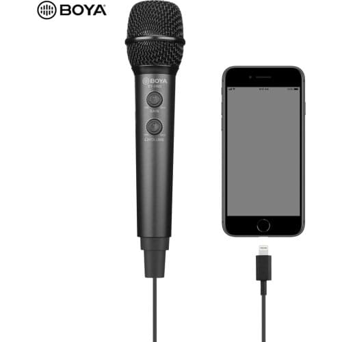 BOYA BY-HM2 Audio Microphone Cardioid Digital Handheld Microphone live Voice Music Recording Mic for iPhone Android PC Tablet