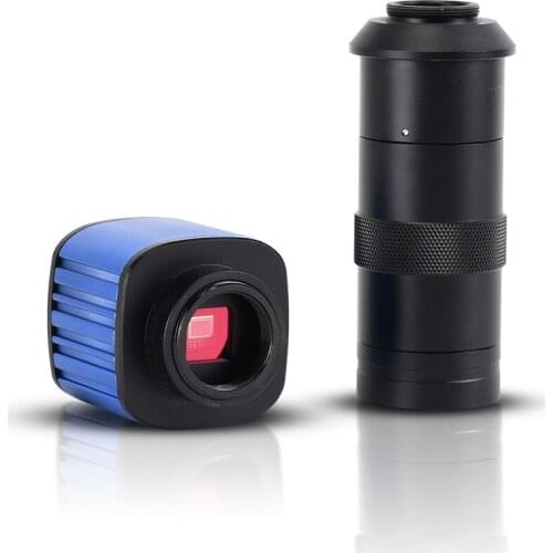 16MP USB HDMI Microscope Camera 1080P Digital Industrial Video Microscope CCD 100X C-Mount Zoom Lens for PCB Repair