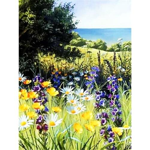 Flower DIY Cross Stitch Embroidery 11CT Kits Needlework Craft Set Printed Canvas Cotton Thread Home Decoration Design