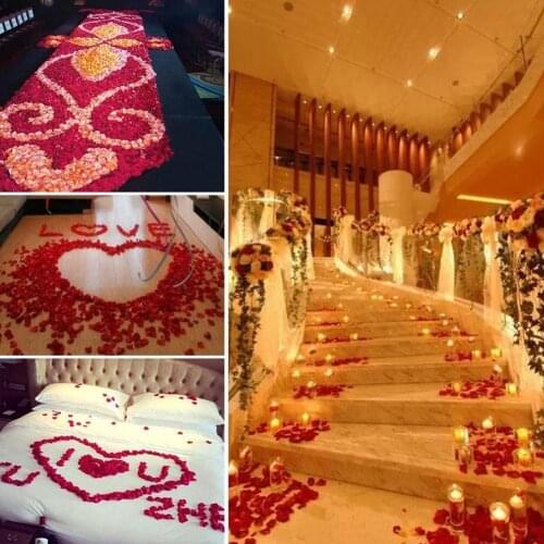 A set of about 100 pieces Lot 4.5*4.5cm Silk Rose Petals Romantic For Wedding Rose Artificial W 5 Flower Colors Decoration Y3J7