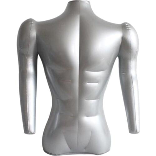 PVC Inflatable Male Mannequin Bust Form With Arms Shop Display Dummy Models