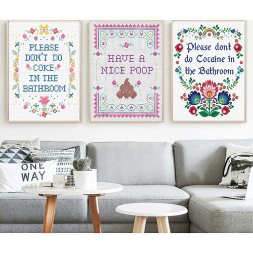 Dont Do Coke Wall Please Don't Do Coke In The Bathroom Art Canvas Painting Print Poster Toilet Wall Picture Decoration No Frame