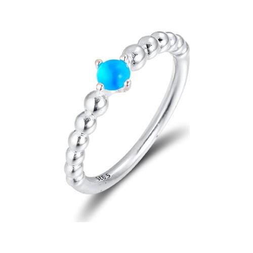 New Fashion Sky Blue Beaded Rings for Women Gift 2021 Trend 100% 925 Sterling-Silver-Jewelry Offers Mothers Day Free Shipping