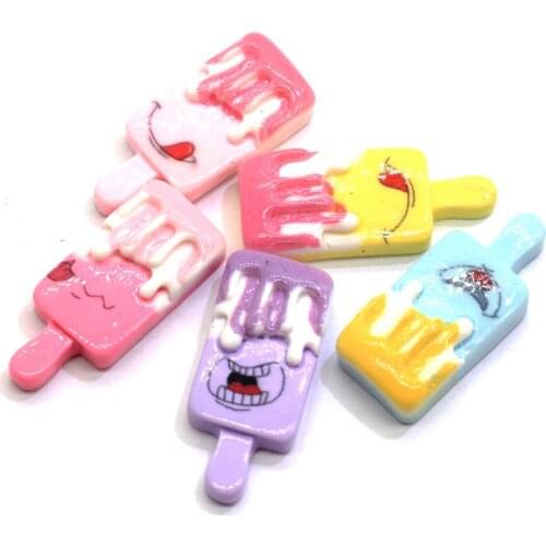 Assorted Kawaii Flat Back Resin Ice-cream Cabochons Cute Dollhouse Food Sweet Cabs DIY Flatback Scrapbooking Embellishm