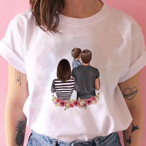 Cozy family of three Graphic T-shirt Exquisite Russia Style Tee Shirt Tumblr Mujer Female Clothes Hipster Creative Футболка