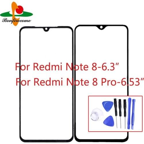 Note8 Outer Screen For Xiaomi Redmi Note 8/Note 8 Pro Front Touch Panel LCD Display Screen Out Glass Cover Lens Repair Replace