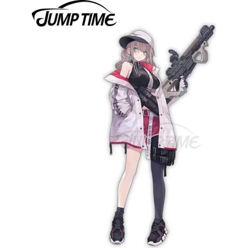 Jump Time 13 x5.9cm Girls Frontline AR-57 Anime Waifu Windows Decal Vinyl Car Stickers Personality Sticker Laptop for VAN JDM RV