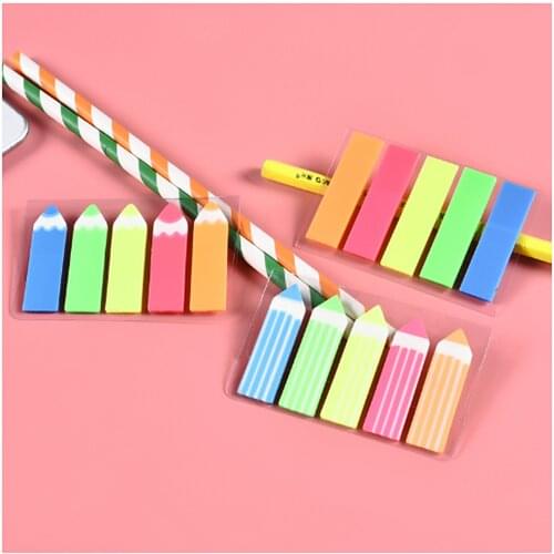 1pc 4 Designs Color Index Office students Crayon shapes Simple and Cute Convenient Memo Pads(ss-324)