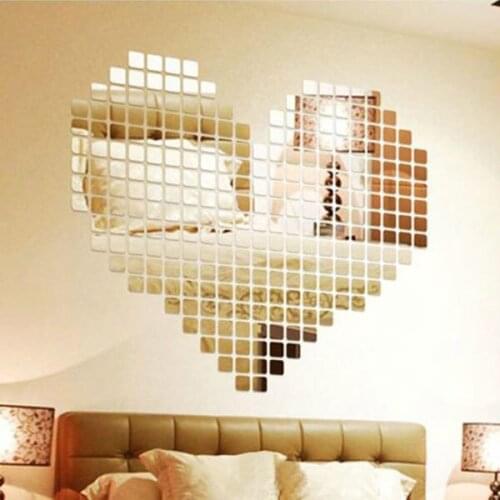 100-piece Mirror Effect DIY Mural Wall Sticker Home Decor Wall Sticker DIY Acrylic Shell