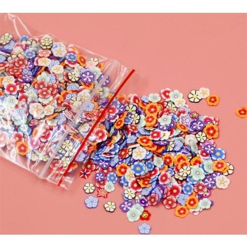 1000pcs/pack Flower Crafts For Embellishments Polymer Clay Nail Stickers Art Fruit Flower Animal Decoration DIY Slice Design