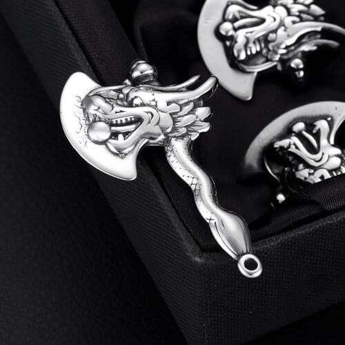 2pieces Stainless Steel Dragon Axe Charms for Bracelet Hooks DIY Jewelry Necklace Pendant Findings Jewellery Making Supplies