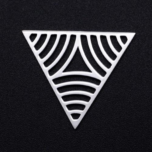5pcs/lot Stainless Steel Hollow Triangle Connector Charms Pendants Wholesale Bracelet Making Charms Top Quality