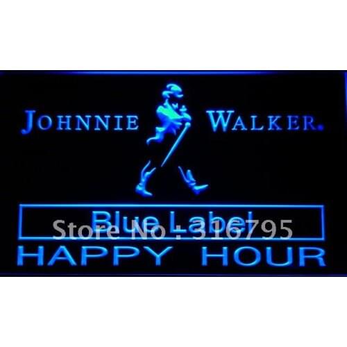 636 Johnnie Walker Blue Label Happy Hour LED Neon Light Signs