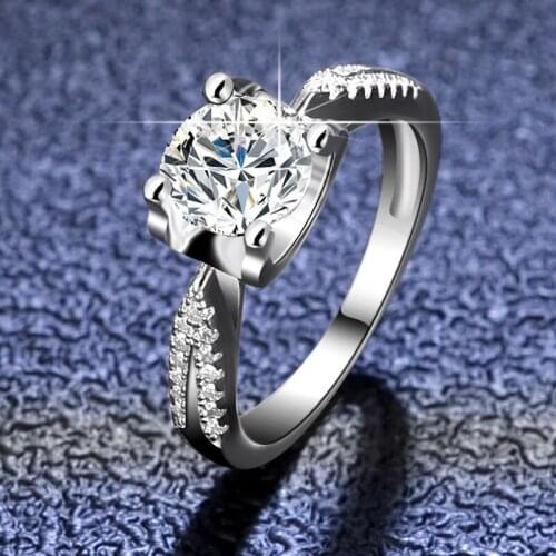Diamond Test Passed 1 Carat Excellent Cut Color Good Quality Moissanite Cow Head Ring Silver 925 Platinum Wedding Jewelry PT950