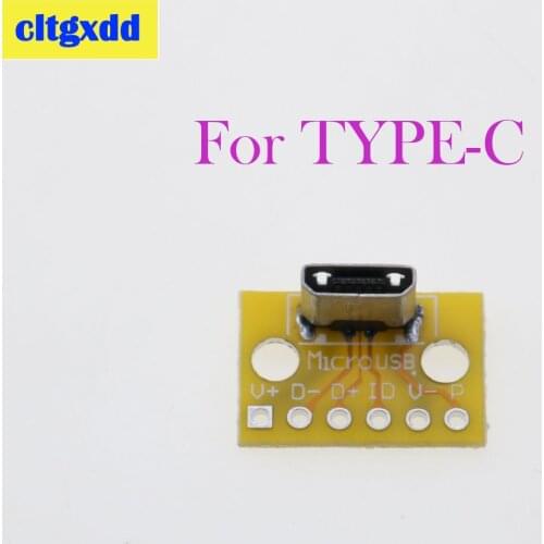 Cltgxdd 1Pcs MicroUSB Vertical USB tipo C, Conector de cabeza macho hembra, Adaptador convertidor PCB, 180 grados Vertical