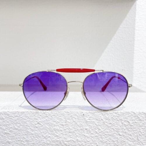 Round metal frame kids sunglasses boy 2021 fashion gradient grey lens Girl glasses kids