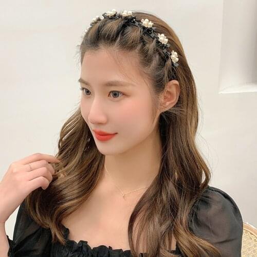 Double Bangs Hairstyle ban Jewelry Hairpin Women Sports Hair Band Accessories Double Layer Bang Hairstyle Headband Hairbands