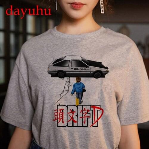 Initial D T-Shirt Unisex Funny Harajuku Manga T Shirt Men/women Graphic Tees Hot Japanese Anime Cartoon Kawaii Summer Tops Male