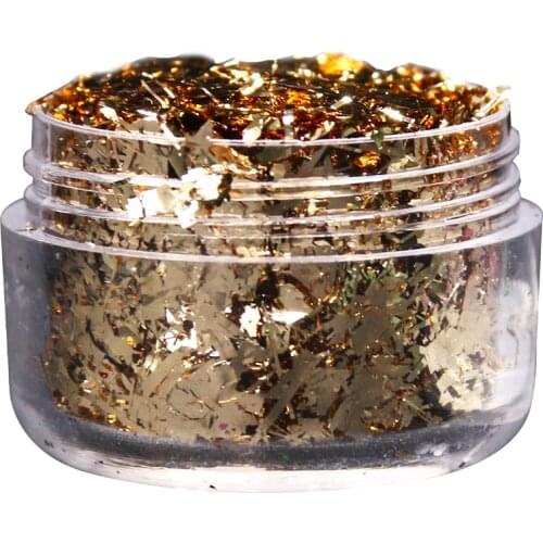 Imitation Gold Foil Fragment Antique Gold Nail Glitter for DIY Nails Sticker Art Nail Decorations Multi Color Gold Leaf Flakes