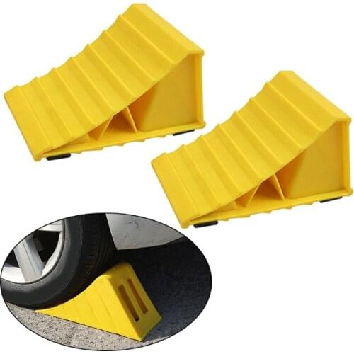 RV Wheel Stopper Safety Wheel Chocks Blocks Anti-skid Anti-UV Wheel Chocks Car Tyre Slip Stopper Alignment Triangle Support Pad
