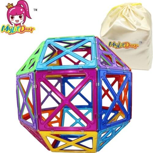 MylitDear 26Pcs Big Size Magnetic Bricks Square Triangle Parts Toys 3D DIY Creator Building Blocks Toys For Children Gifts