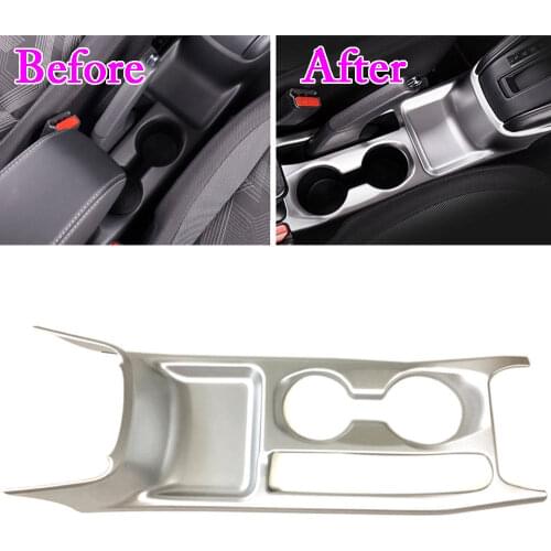 Car Interior ABS Matte Silver Water Cup Holder Cover Trim Frame Decoration Fit For Nissan Kicks 2017 Car Styling Accessories