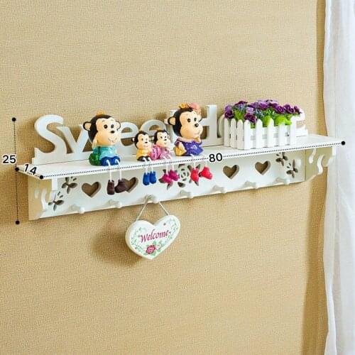 Ship From FR)Wooden Floating Shelves Multifunctional Pine Wood Wall Shelf 60cm 90cm Modern Display Rack Home Decor