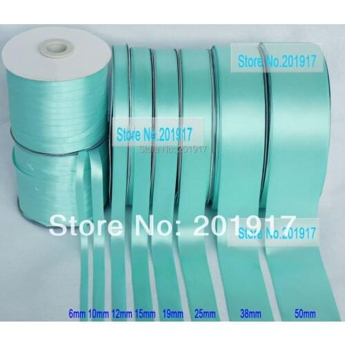 6mm TiffanyBlue Single Face Satin Ribbon Rope+100yds+Matte Polyester Ribbon Mix Cords HairBow Wedding Party Sewing Decoration