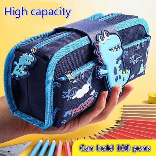 Cute Pencil Case Student Large Capacity Stationery Box Multifunctional Storage for Boys and Girls Simple Cute Canvas