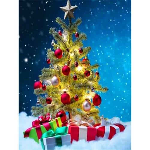 Full Square Diamond Art Kits Winter Rhinestones Diamond Embroidery Cross Stitch Christmas Tree 5D DIY Mosaic Decortion