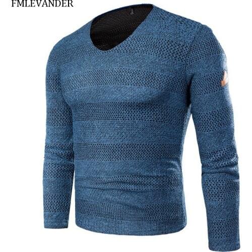 Plus Size 6XL Large Sizes Patchwork V-neck Pullover Wool Male Sweater pull homme