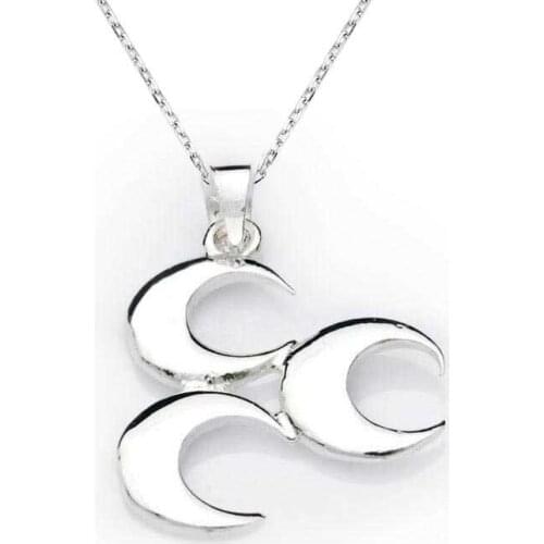 Silver Three Crescent Necklace