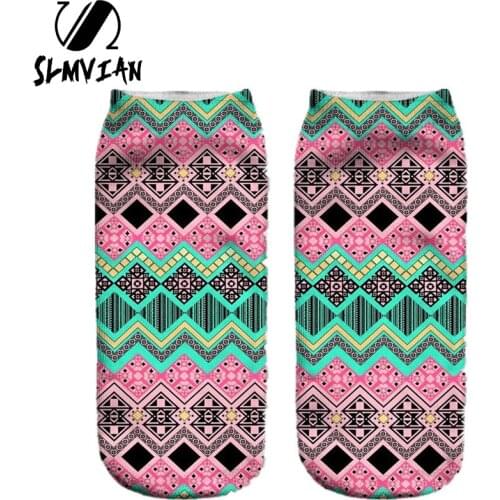 SLMVIAN 3D Print Aztec Rozowy Woman Socks Unisex Cute Low Cut Ankle Sock Multiple Colors lady Casual funny Shape