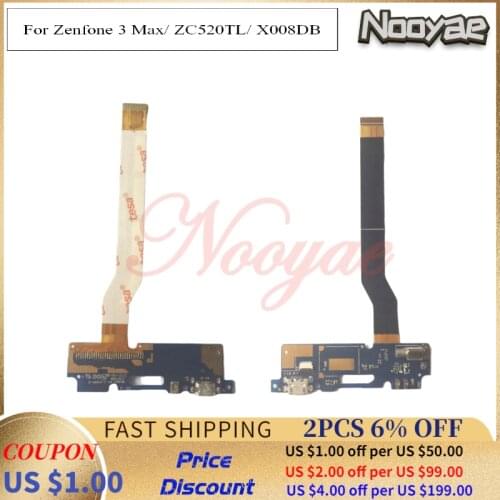 Top Charging Port For Asus Zenfone 3 Max Zc520TL USB Dock Charger Flex Cable Microphone Mic Vibrator Board + tracking