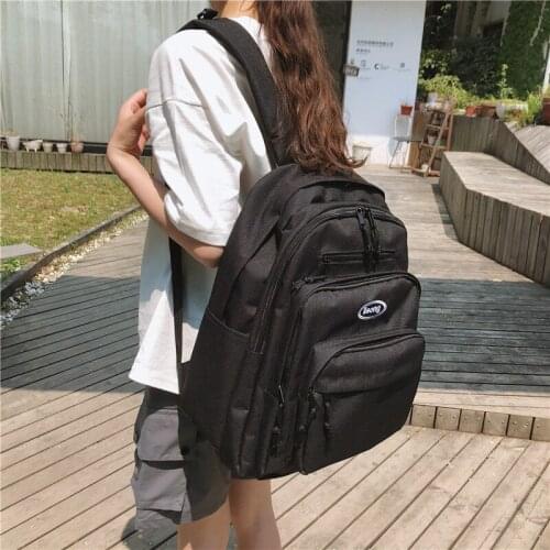 Backpack Large-capacity Tooling Schoolbag Hong Kong Style University Female Korean Student Backpack Style Simple