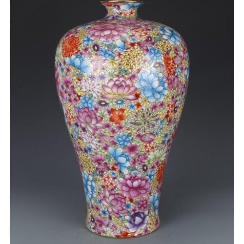 Yongzheng, the Qing Dynasty, painted with gold patterns, meiping vase antique collection flower large vases