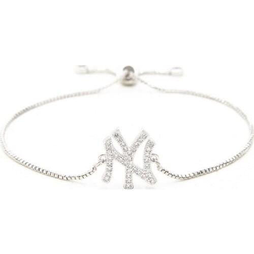 Gold silver Chain micro pave cz Zircon Cubic Zirconia bracelet rope adjusted Macrame round Bangle jth4 Letters Fashion Jewelry