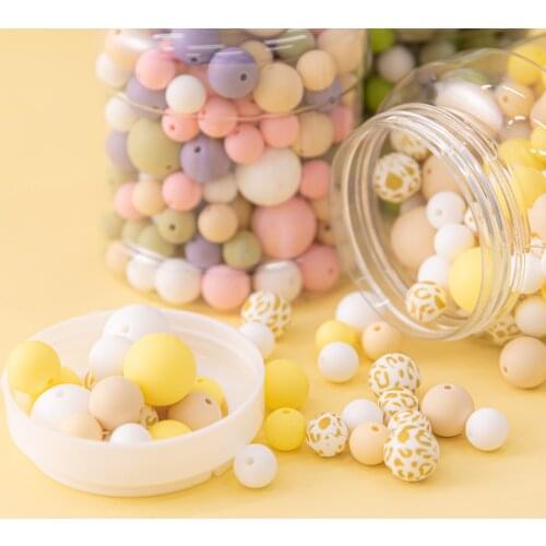20/50/130Pcs Silicone Beads DIY Nursing Jewelry Accessories Beads Set BPA Free Food Grade Baby Teether Shower Gift