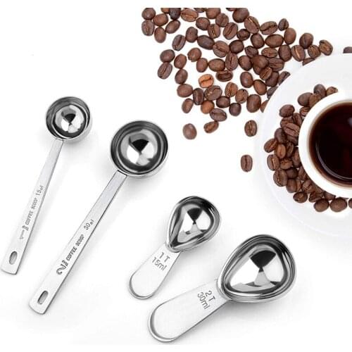 4 Packs Coffee Scoop 2 Tablespoon and 1 Tablespoon Stainless Steel Coffee Measuring Spoons for Ground Coffee