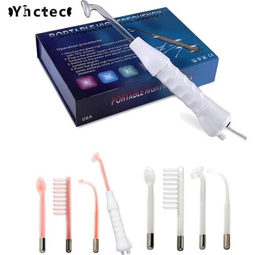 4 In 1 High Frequency Electrode Wand Electrotherapy Glass Tube Beauty Device Acne Spot Remover Facial Skin Care Spa 110V120 Comb